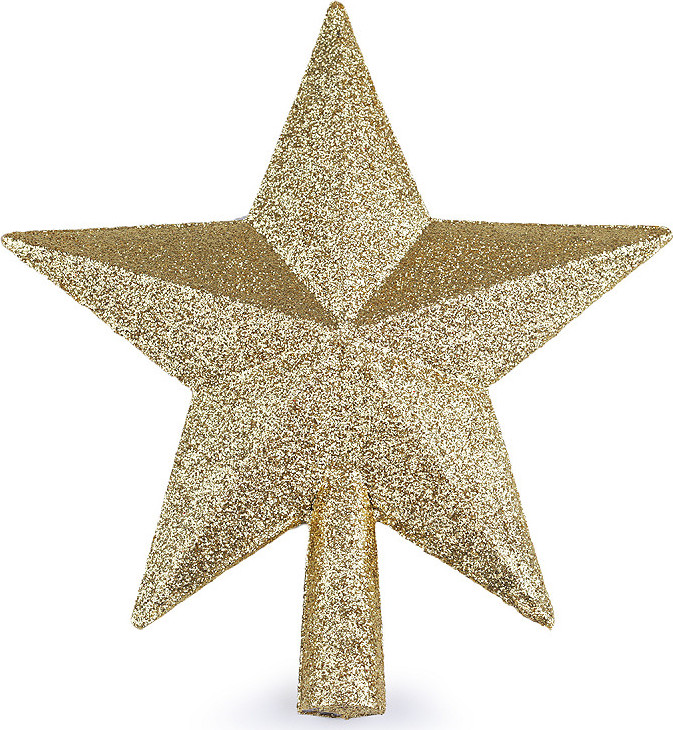 Vánoční hvězda na stromeček s glitry Varianta: 2 zlatá sv., Balení: 1 ks