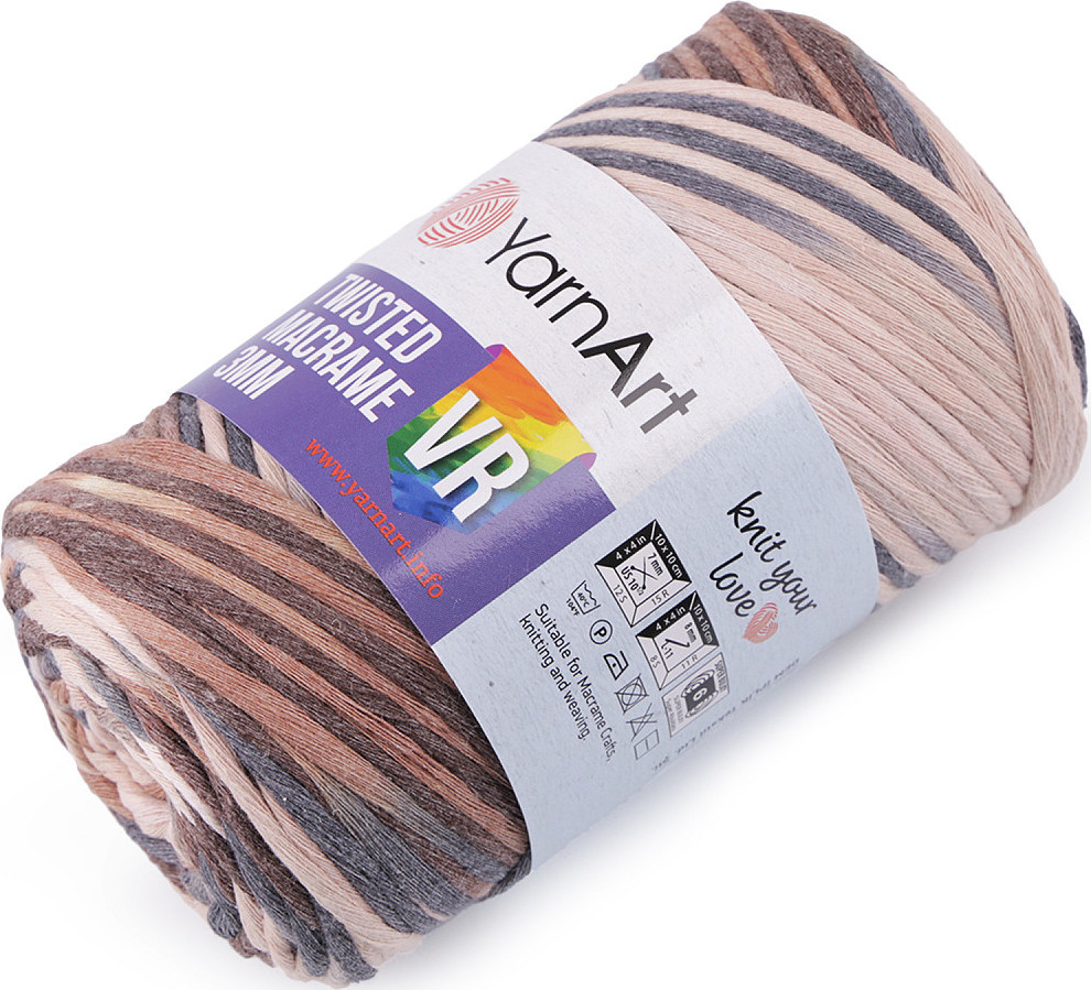 Pletací příze Twisted Macrame 250 g Varianta: 5 (928) béžová světlá, Balení: 1 ks