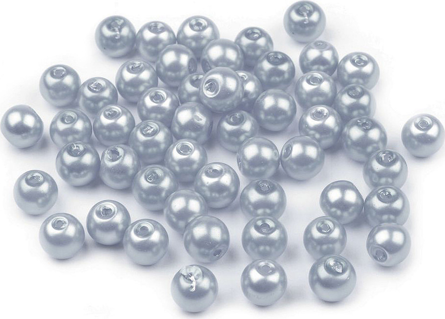 Skleněné voskové perly Ø6 mm Varianta: 18 B stříbrná světlá, Balení: 50 g