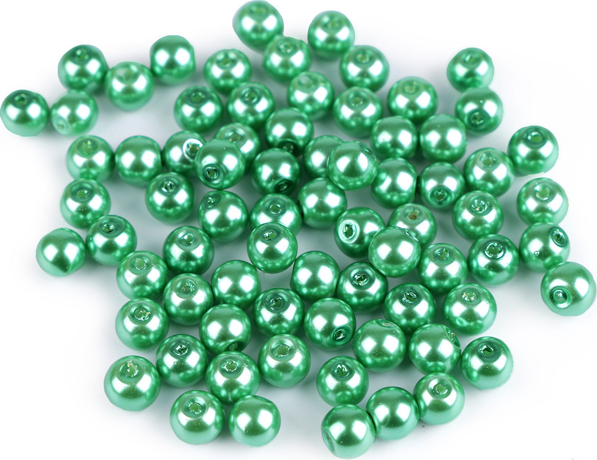 Skleněné voskové perly Ø6 mm Varianta: 64 B zelená pastelová, Balení: 50 g