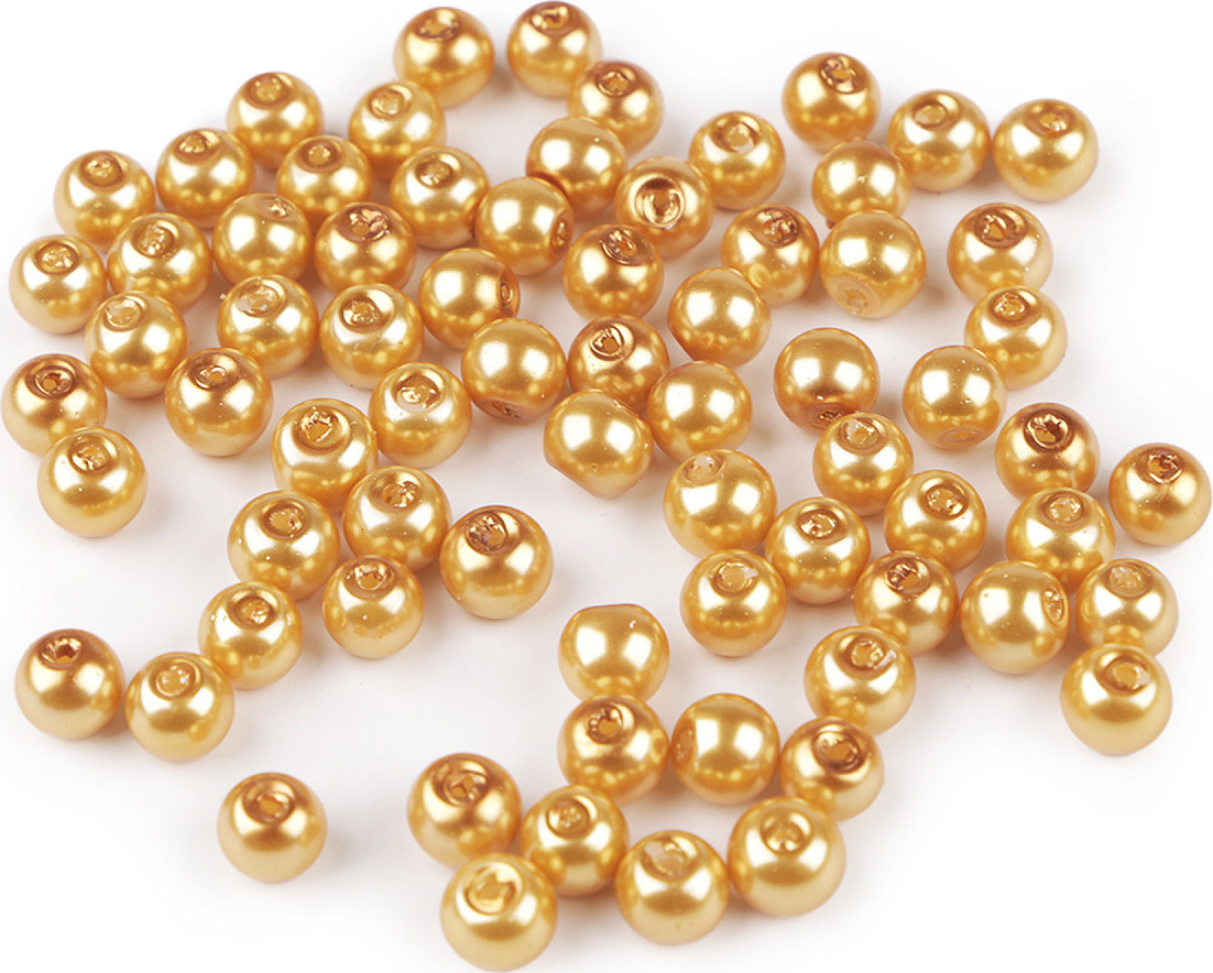 Skleněné voskové perly Ø6 mm Varianta: 74B zlatá světlá, Balení: 50 g