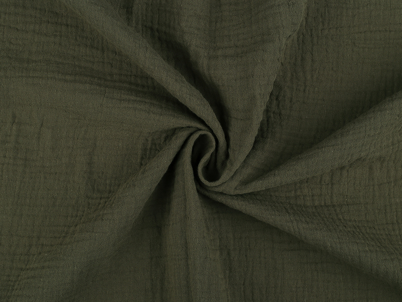 Mušelín / dvojitá gázovina Varianta: 10 (18) zelená khaki, Balení: 1 m
