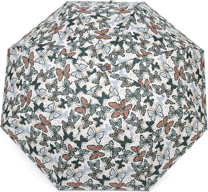 Dámský mini skládací deštník motýl Varianta: 3 zelená tm., Balení: 1 ks