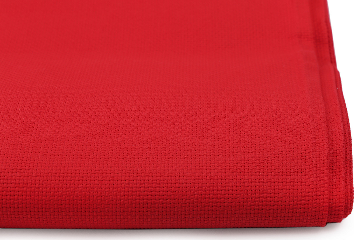 Vyšívací tkanina Kanava šíře 140 cm 54 oček Varianta: 2 červená, Balení: 1 m