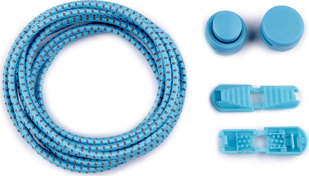 Reflexní elastické samozavazovací tkaničky délka 120 cm Varianta: 6 (11) modrá světlá, Balení: 1 pár