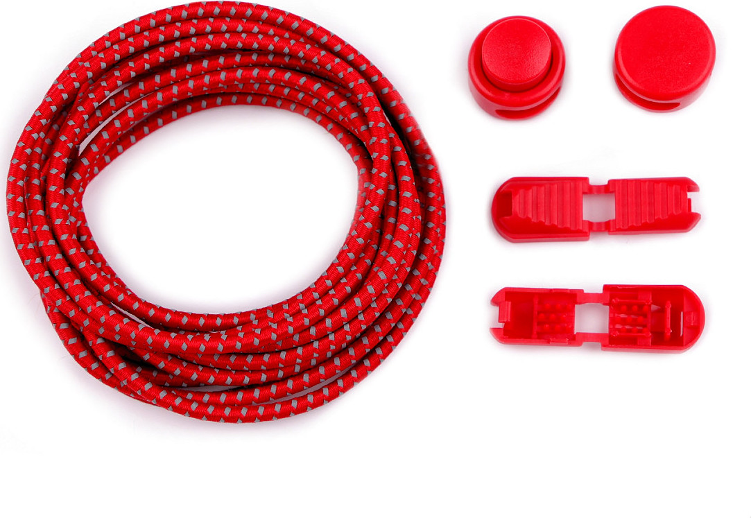 Reflexní elastické samozavazovací tkaničky délka 120 cm Varianta: 8 (13) červená, Balení: 1 pár
