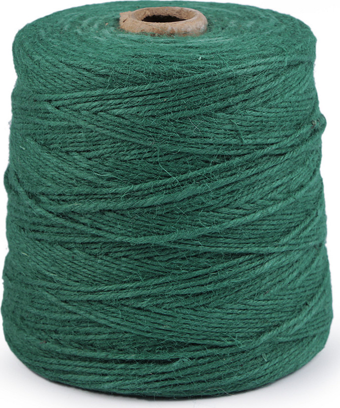 Jutový provázek Ø3 mm k pletení tašek a dekorací Varianta: 5 (73) zelená tmavá, Balení: 1 ks