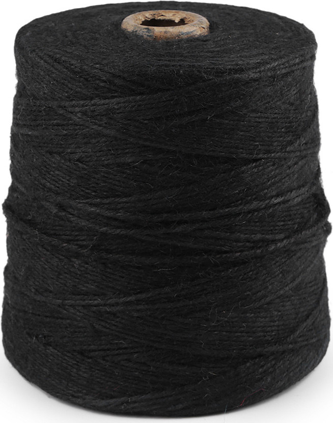 Jutový provázek Ø3 mm k pletení tašek a dekorací Varianta: 6 (19) černá, Balení: 1 ks