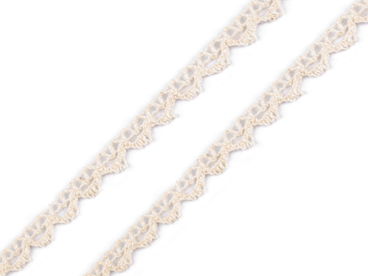 Bavlněná krajka paličkovaná šíře 7 mm Varianta: 1 bílá, Balení: 22.5 m