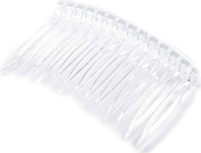 Hřeben plastový do vlasů 45x70 mm Varianta: transparent, Balení: 4 ks