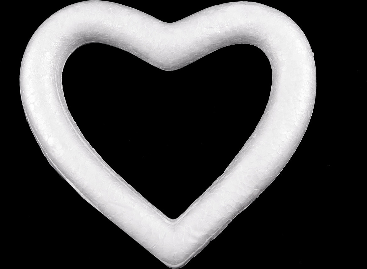 Srdce 10,5x11,5 cm polystyren Varianta: bílá, Balení: 1 ks