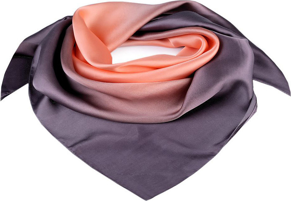 Saténový šátek duha 90x90 cm Varianta: 2 meruňková šedá, Balení: 1 ks