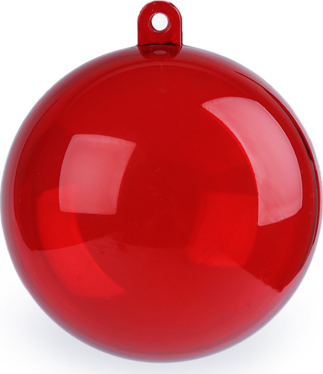 Plastová koule Ø6 cm dvoudílná Varianta: 2 červená, Balení: 12 ks