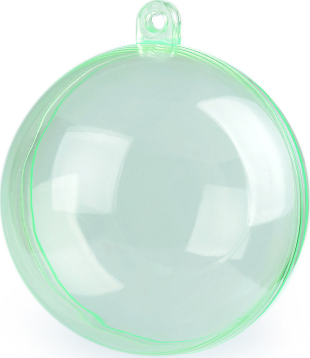 Plastová koule Ø6 cm dvoudílná Varianta: 3 zelená sv., Balení: 12 ks