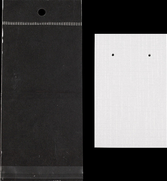 Karta na náušnice s visačkou a sáčkem 50x80 mm Varianta: 2 bílá perleť, Balení: 20 sada