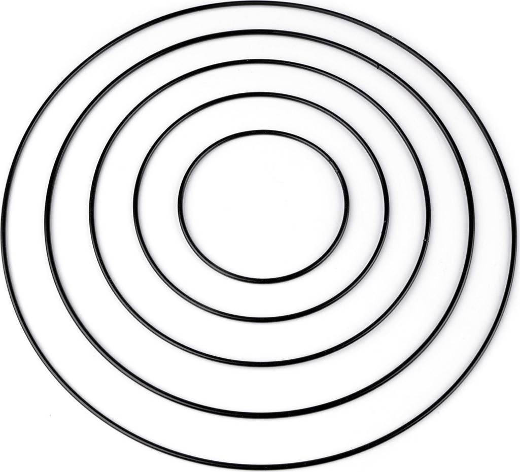 Kovový kruh sada 5 ks Varianta: černá, Balení: 1 sada