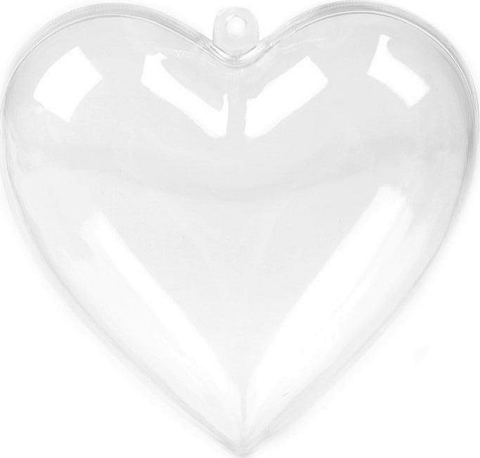 Plastové srdce 8x8 cm dvoudílné Varianta: 3 transparent, Balení: 1 ks