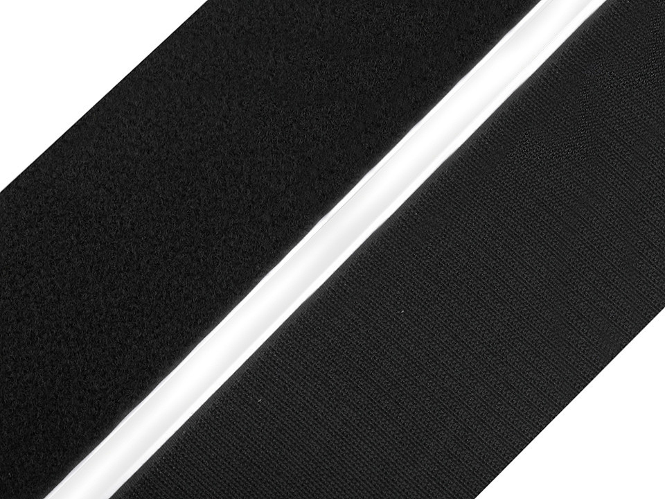 Suchý zip háček + plyš samolepicí šíře 80 mm Varianta: černá, Balení: 1 m