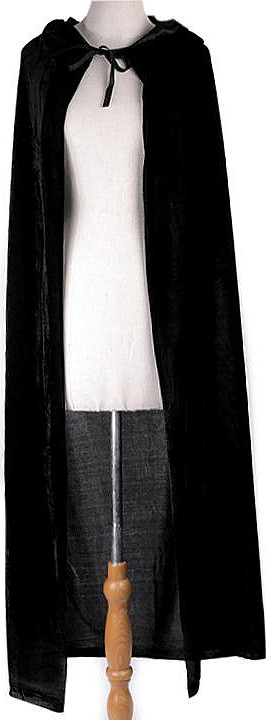 Karnevalový sametový plášť s kapucí Varianta: černá, Balení: 1 ks