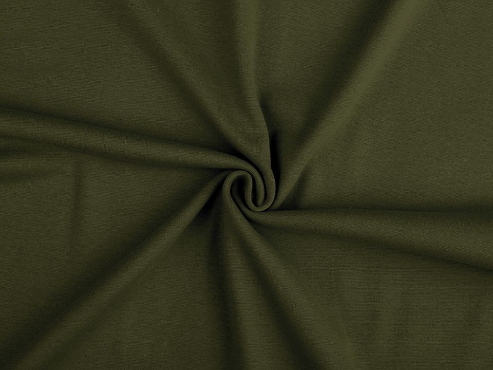 Úplet bavlněný elastický hladký / náplet Varianta: 26 (356) zelená khaki, Balení: 1 m