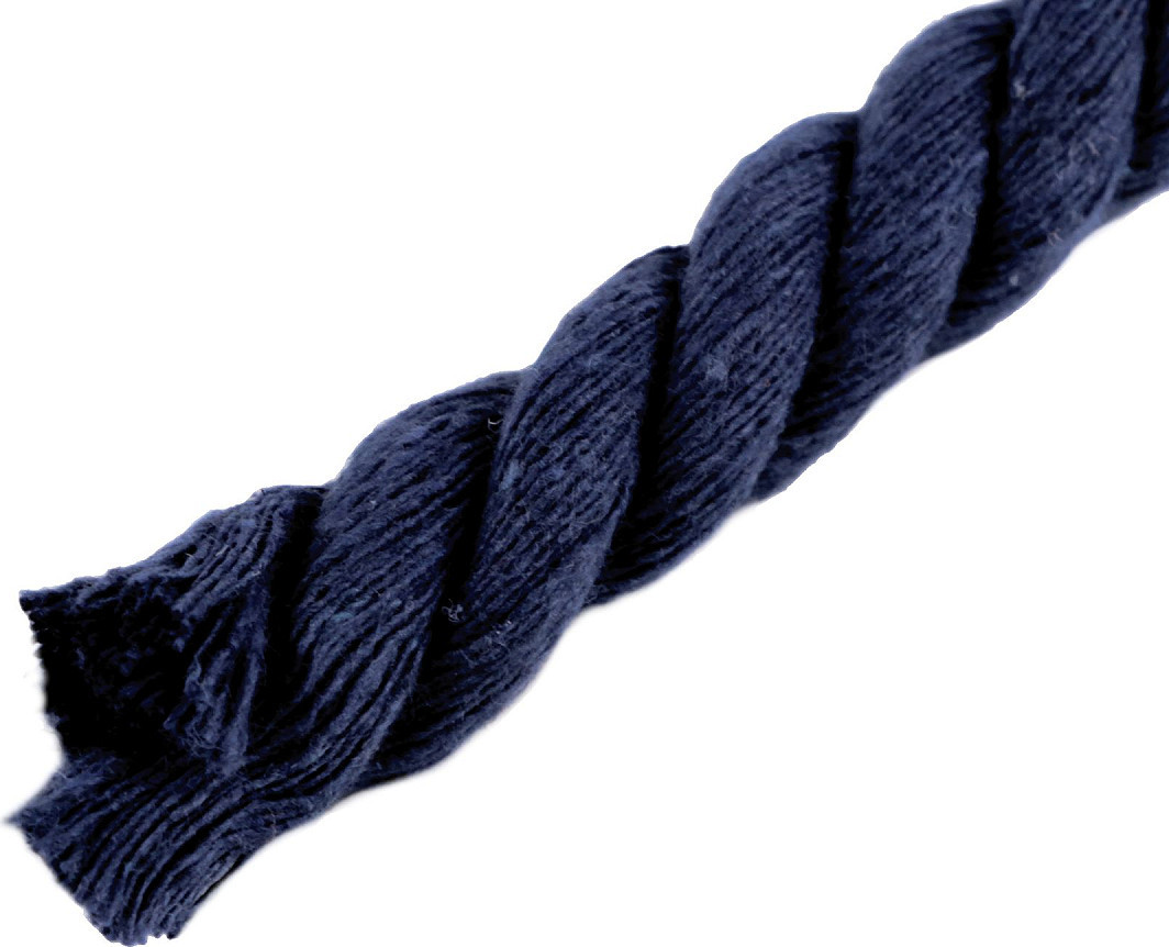Bavlněná šňůra kroucená Ø12 mm macrame Varianta: 15 modrá tyrkys, Balení: 10 m
