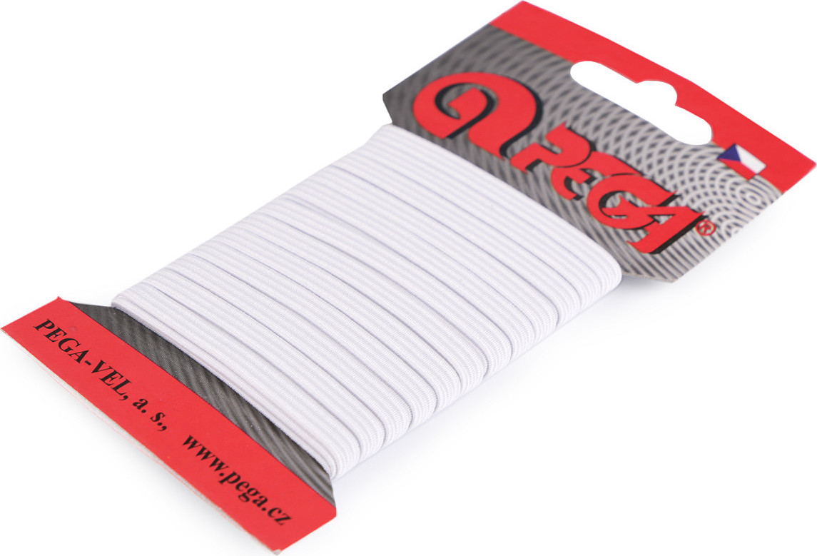 Prádlová pruženka na kartě šíře 4 mm Varianta: REZ00 bílá, Balení: 1 karta