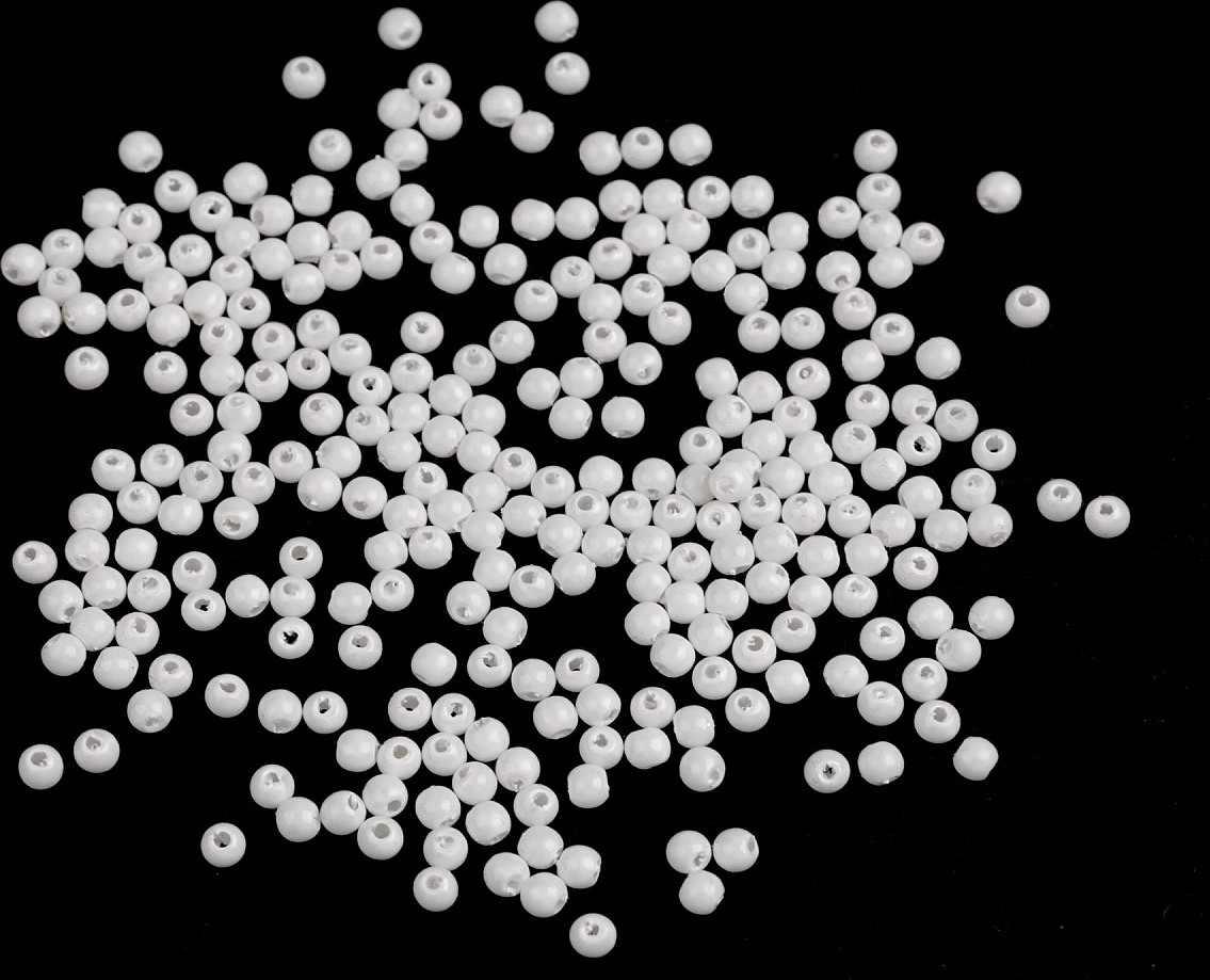 Plastové voskové korálky / perly Glance Ø4 mm Varianta: F51 bílá mléčná, Balení: 10 g