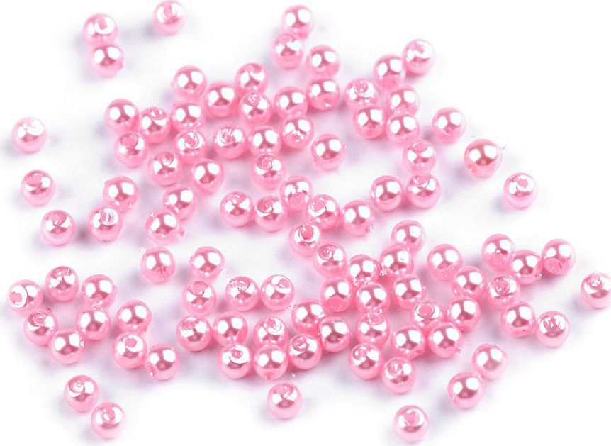 Plastové voskové korálky / perly Glance Ø4 mm Varianta: F33 růžová sv., Balení: 10 g
