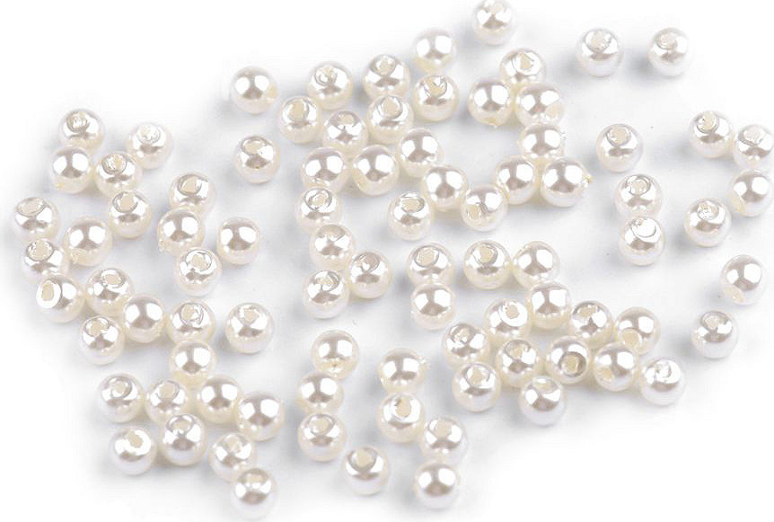 Plastové voskové korálky / perly Glance Ø4 mm Varianta: F1 perlová, Balení: 10 g