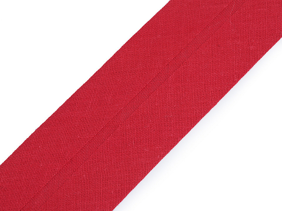 Šikmý proužek bavlněný šíře 40 mm zažehlený Varianta: 300 631 červená tmavá, Balení: 25 m