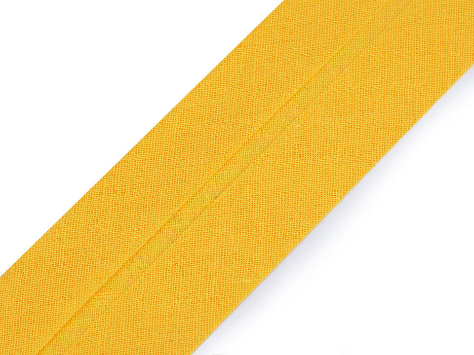 Šikmý proužek bavlněný šíře 40 mm zažehlený Varianta: 143 662 žlutá žloutková, Balení: 25 m