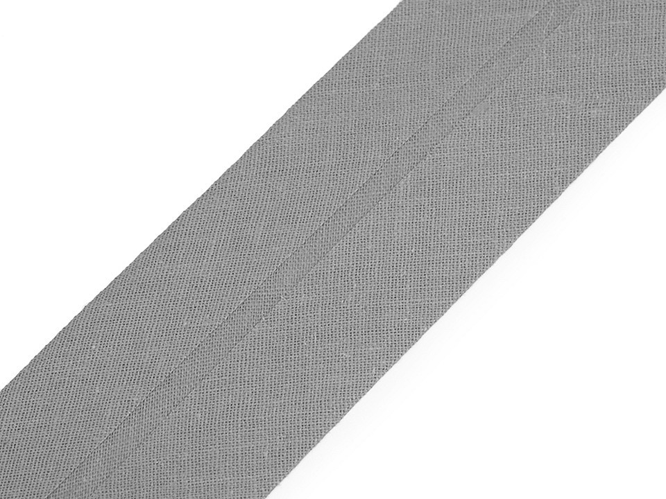 Šikmý proužek bavlněný šíře 40 mm zažehlený Varianta: 900 113 šedá, Balení: 25 m