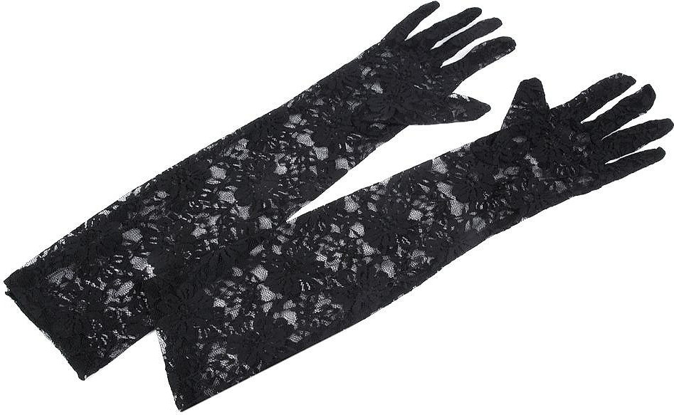 Dlouhé společenské rukavice krajkové Varianta: černá, Balení: 1 pár
