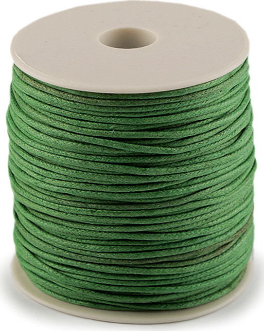 Šňůra bavlněná Ø1,5 mm voskovaná Varianta: 32 (066) zelená khaki stř., Balení: 1 ks