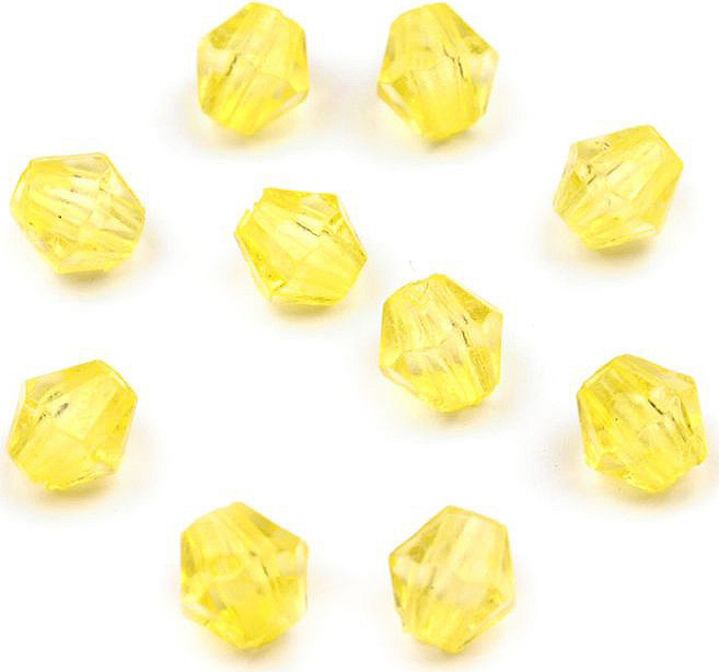 Plastové korálky cínovky / sluníčko 4x4 mm Varianta: 6 (23) žlutá, Balení: 20 g