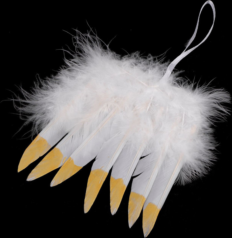 Dekorace andělská křídla s metalickým efektem Varianta: 2 bílá zlatá, Balení: 12 ks