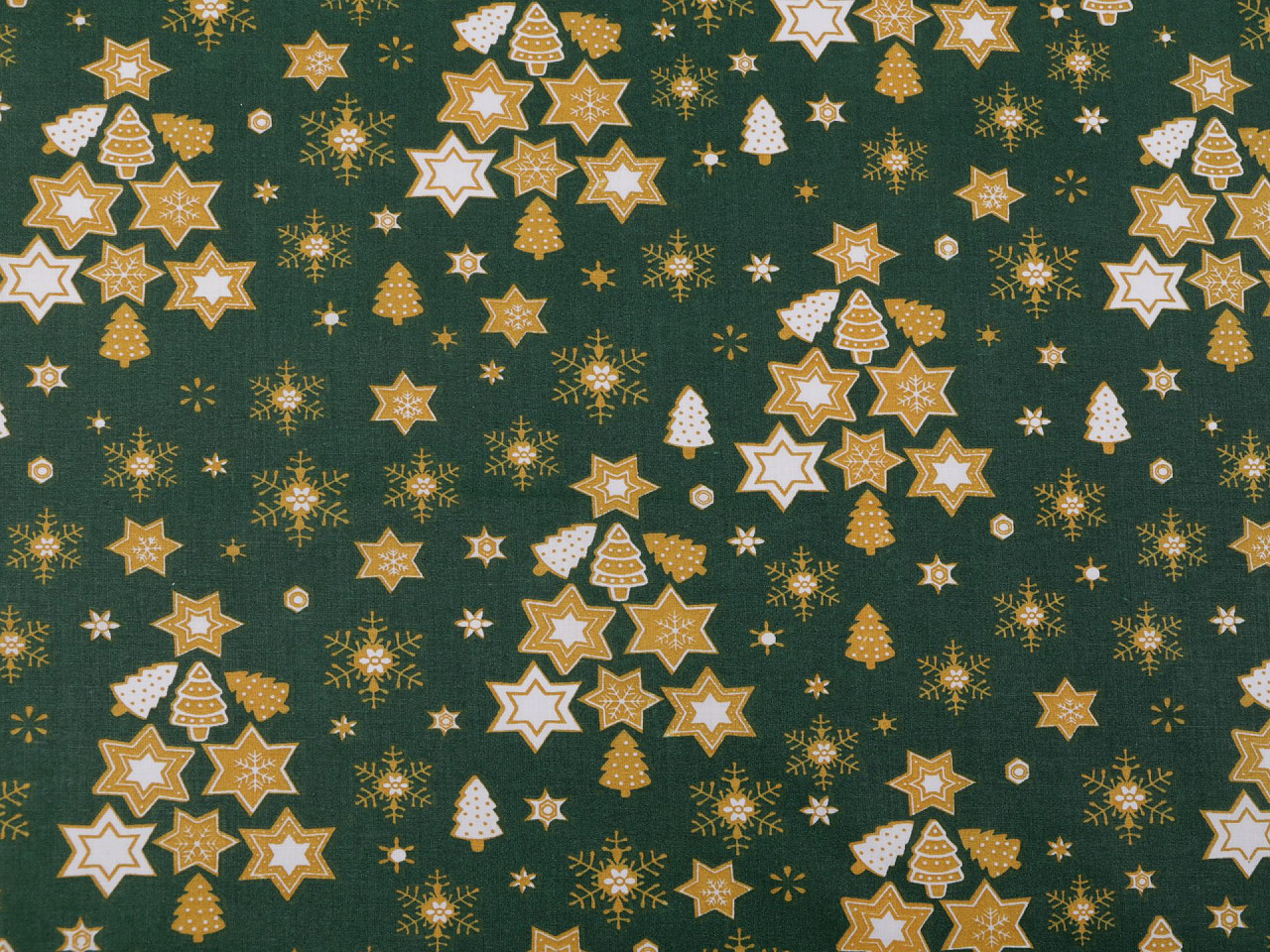 Vánoční bavlněná látka / plátno hvězdy Varianta: 2 (CH2) zelená, Balení: 1 m