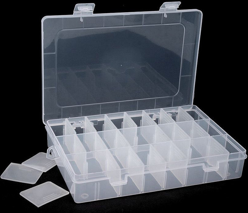 Plastový box / zásobník 14x20x4 cm Varianta: transparent, Balení: 1 ks