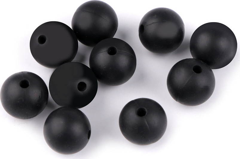 Silikonové korálky Ø9 mm Varianta: 5 (27) černá, Balení: 10 ks