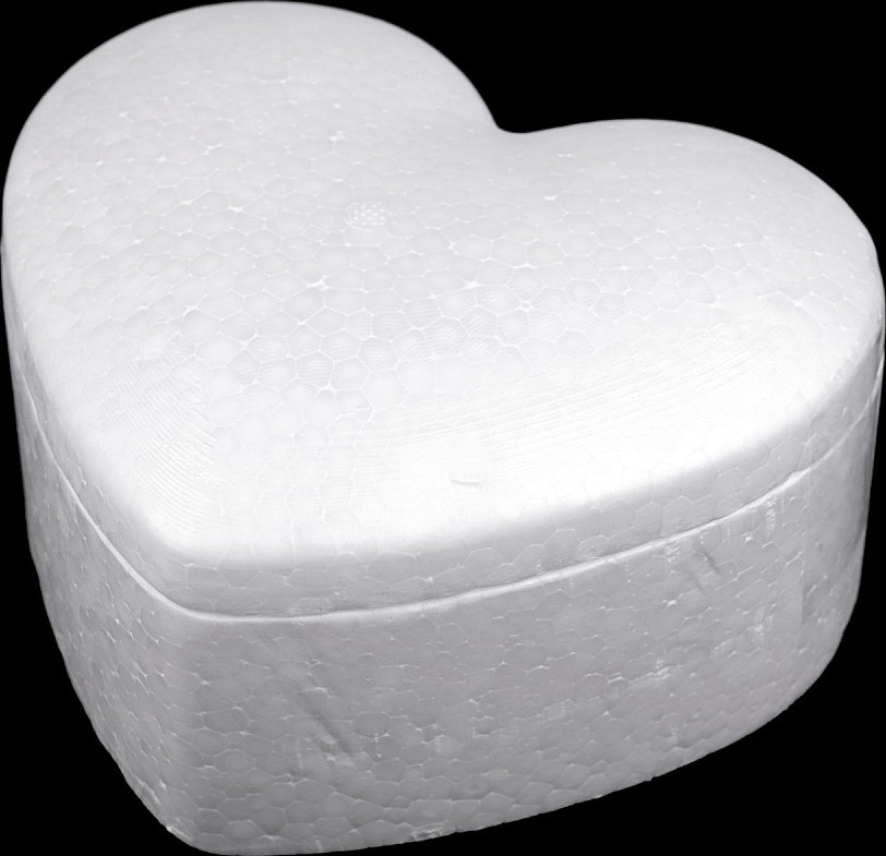 Krabička srdce k dotvoření 12,5x15 cm polystyren Varianta: bílá, Balení: 1 ks