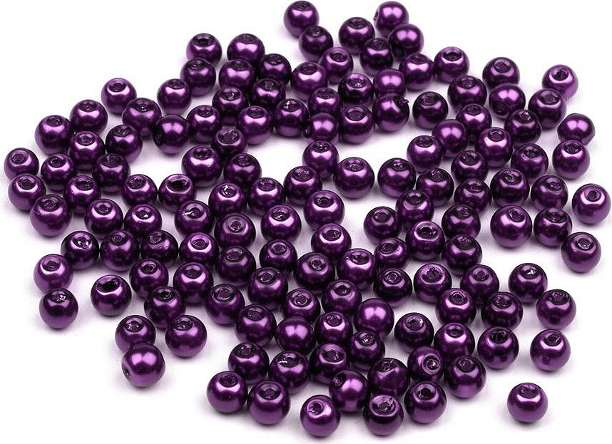 Skleněné voskové perly Ø4 mm Varianta: 45B fialová, Balení: 50 g