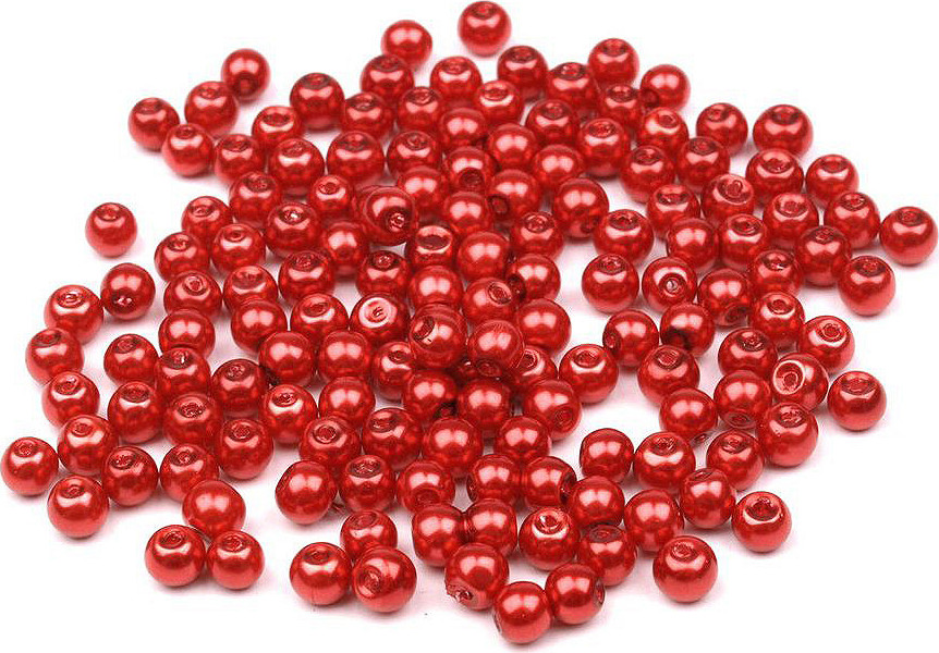 Skleněné voskové perly Ø4 mm Varianta: 75A červená jahoda, Balení: 50 g