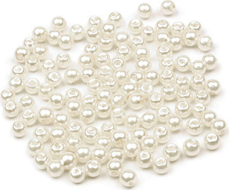 Skleněné voskové perly Ø4 mm Varianta: 02B krémová nejsvět., Balení: 50 g