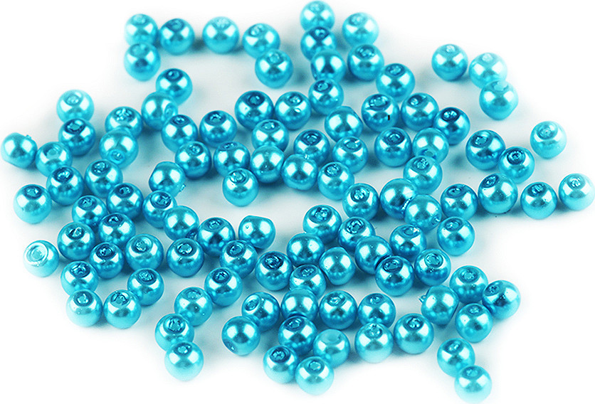 Skleněné voskové perly Ø4 mm Varianta: 67A tyrkys mořský, Balení: 50 g