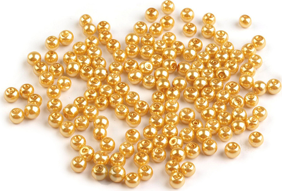 Skleněné voskové perly Ø4 mm Varianta: 28B zlatá klasik, Balení: 50 g