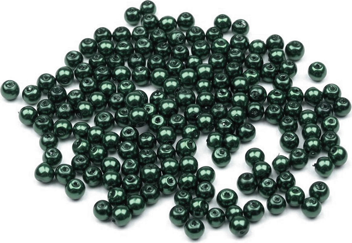 Skleněné voskové perly Ø4 mm Varianta: 59B zelená tmavá, Balení: 50 g