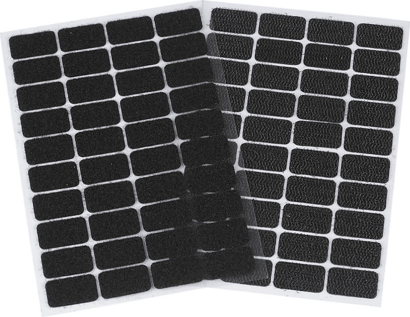 Suchý zip samolepicí obdélníčky 15x25 mm Varianta: 2 černá, Balení: 1 karta