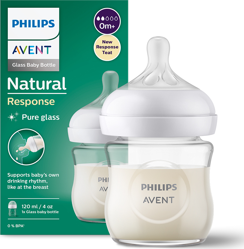 Láhev Avent Natural Response 120 ml +0m skleněná