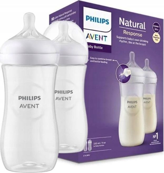 Philips Avent Dětská láhev Natural Response 330 ml, 3m+, 2ks