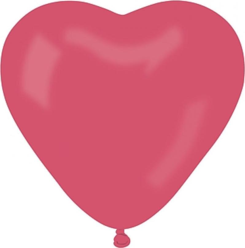CR pastelové balónky srdce - červené 05/ 50 ks.